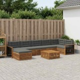vidaXL Set de canapele de exterior cu pernă 8 pcs Natural și Antracit 3383655