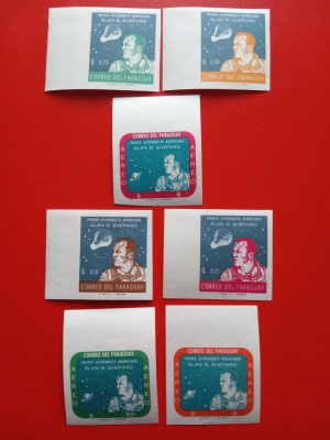 PARAGUAY, SPACE ALAN SHEPARD - SERIE COMPLETĂ MNH IMPERF. foto