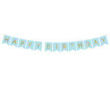 Banner happy birthday bleu 16.5x62 cm, Widmann Italia