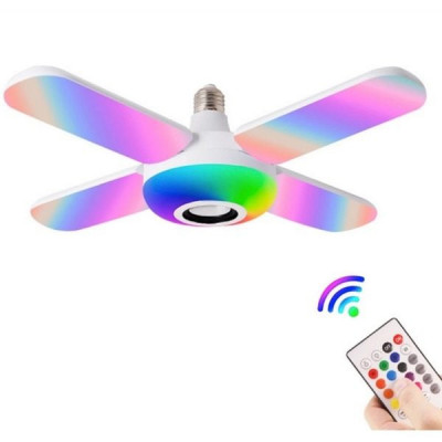 Bec brate cu lumina multicolora RGB,si functie muzicala prin Bluetooth foto