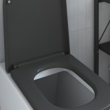 Capac WC cu eliberare rapidă &icirc;nchidere lentă antracit duroplast