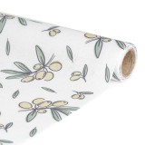 Traversa de masa decorativa &ndash; 180 x 28 cm &ndash; 70% poliester, 30% bumbac &ndash; model masline Best CarHome