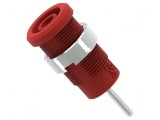 Conector banană 4mm soclu 36A 1kV roşu nichelat cu izolaţie