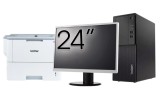Pachet Second Hand Calculator LENOVO M710T Tower, Intel Core i3-6100 3.70GHz, 8GB DDR4, 256GB SSD, DVD-ROM + Monitor 24 Inch + Imprimanta Brother HL-L