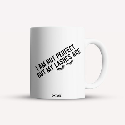 Cana alba personalizata I am not perfect, but my lashes are, INOVATIX&amp;reg;. 330ml foto