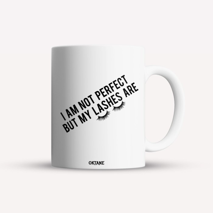 Cana alba personalizata I am not perfect, but my lashes are, INOVATIX&reg;. 330ml
