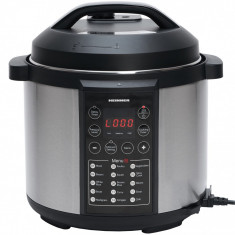 Multicooker cu gatire la presiune Heinner HPCK-6IX, 4.5 L, 15 programe, Vas antiadeziv detasabil, Presiune reglabila, Timer, Display led, Inox foto