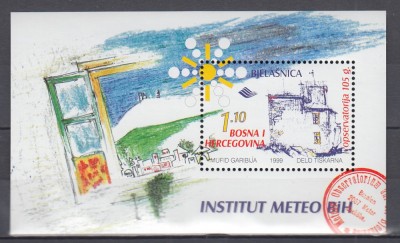 BOSNIA HERTEGOVINA 1999 INSTITUTUL METEO OBSERVATOR BLOC MNH foto