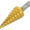 Burghiu gradual conic &icirc;n trepte DKM 4-20mm pentru tablă subțire, HSS-G acoperit cu nitrură de titan