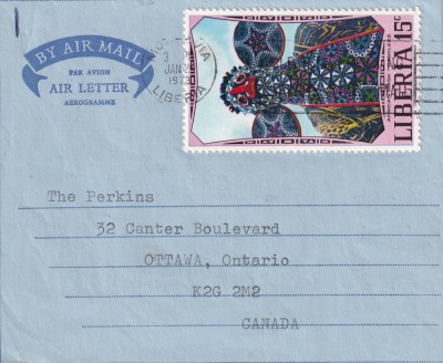 FILATELIE TEMATICA - PLIC LIBERIA TEMATICA AVION AVIOANE AVIATIE AIRMAIL AEROGRAM foto