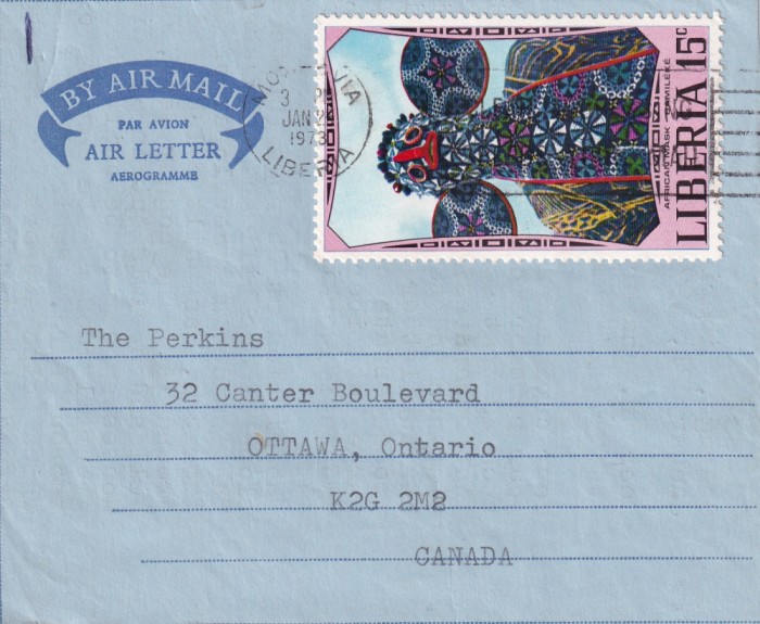 FILATELIE TEMATICA - PLIC LIBERIA TEMATICA AVION AVIOANE AVIATIE AIRMAIL AEROGRAM