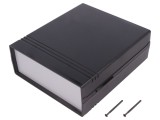 Carcasă ABS neagră cu panou 154x173x61mm