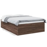 vidaXL Cadru de pat, stejar maro, 135x190 cm, lemn prelucrat 3280950