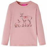 Tricou de copii cu maneci lungi, roz, 104 GartenMobel Dekor, vidaXL