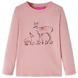Tricou de copii cu m&acirc;neci lungi, roz, 104