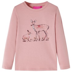 Tricou de copii cu m&acirc;neci lungi, roz, 104