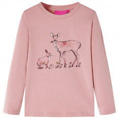 Tricou de copii cu mâneci lungi, roz, 116