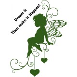 Sticker decorativ Valentine&#039;s Day, Inger, Verde inchis, 85 cm, 1159ST-8