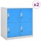 vidaXL Dulapuri vestiar 2 buc. gri deschis/albastru 90x45x92,5 cm oțel