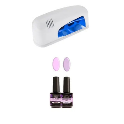 Kit test pastel mic - 2X15ml + lampă UV albă cu 1 bec - sistem UV/LED foto