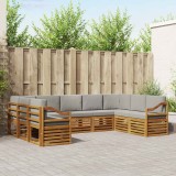 vidaXL Set canapea sectională cu pernă 9 pcs Gri natural și deschis 3375496