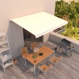 VidaXL Copertină retractabilă manual, crem, 400x350 cm