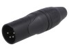 Conector XLR mufă tată PIN 4 drept pe cablu lipire argintat