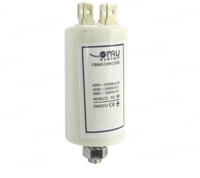 Condensator de operare 12&amp;mu;F 450V AC cu surub M8, piulita (6.4x0.8mm) foto
