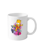 Cana din ceramica haioasa desene animate vechi, 330 ml, alba, tematica The Simpsons