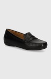 Geox mocasini de piele D ANNYTAH MOC femei, culoarea negru, cu toc plat, D46BMA 00046 C9999