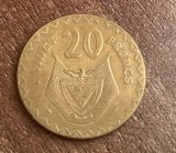 C50 - Moneda foarte veche - Rwanda - 20 franci - 1977, Africa