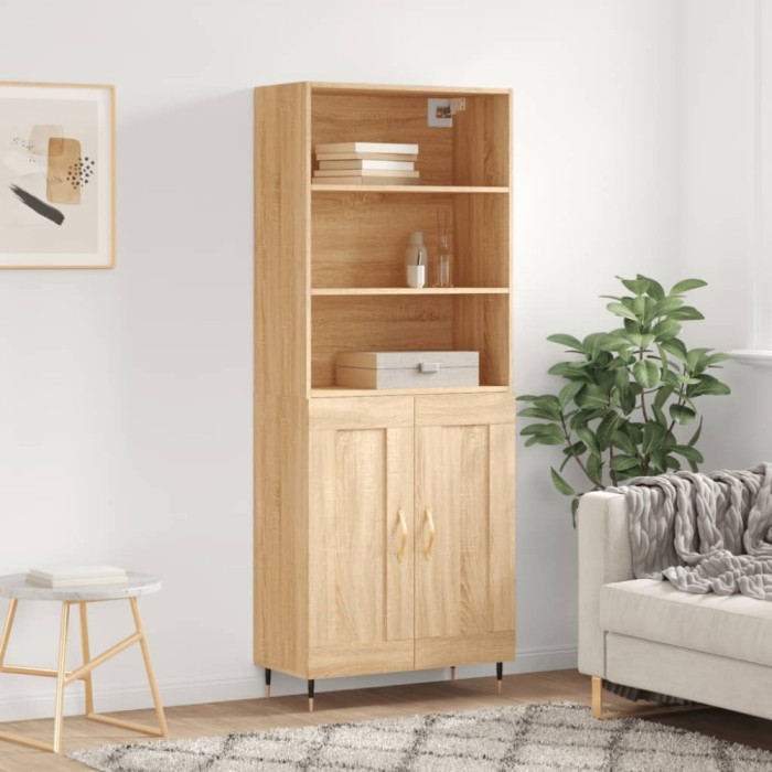 vidaXL Dulap &icirc;nalt, stejar sonoma, 69,5x34x180 cm, lemn compozit
