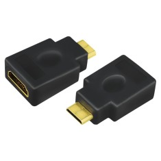 ADAPTOR video LOGILINK, Mini-HDMI (Type C)(T) la HDMI (M), conectori auriti, rezolutie maxima 4K UHD (3840 x 2160) la 30 Hz, negru, &amp;quot;AH0009&amp;quot;