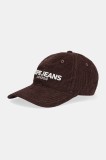 Pepe Jeans șapcă de baseball din catifea culoarea maro, PM0400006