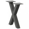 VidaXL Picioare pentru măsuță de cafea &icirc;n formă de X, 2 buc., antracit, 30x(30-31) cm, oțel 4012870