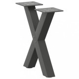 VidaXL Picioare pentru măsuță de cafea &icirc;n formă de X, 2 buc., antracit, 30x(30-31) cm, oțel
