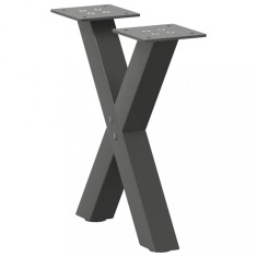 vidaXL Picioare pentru măsuță de cafea &icirc;n formă de X, 2 buc., antracit, 30x(30-31) cm, oțel 4012870