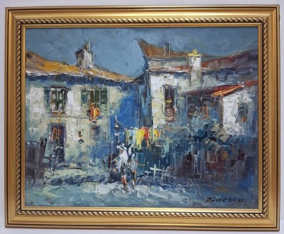 Tablou ulei &amp;quot;Case pescaresti&amp;quot; II - Tudor Panescu foto