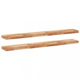 Cumpara ieftin Rafturi suspendate 2 buc. 120x20x4cm lemn masiv acacia netratat