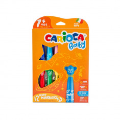 Set 12 Carioci Carioca Baby Teddy Markers, Non-Toxice, Set, 12 Culori, Set de Carioci, Carioci la Set, Carioci 12 Culori, Carioci Colorate, Carioci Ba