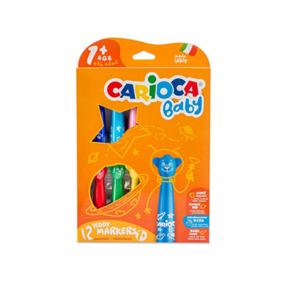 Set 12 Carioci Carioca Baby Teddy Markers, Non-Toxice, Set, 12 Culori, Set de Carioci, Carioci la Set, Carioci 12 Culori, Carioci Colorate, Carioci Ba foto