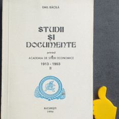 Studii si documente privind Academia de Studii Economice Emil Racila 1913-1993