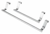 Set 2 suporturi prosoape bucătărie, pentru ușă, crom, argintiu, 24/36 cm