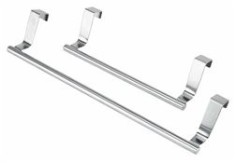 Set 2 suporturi prosoape bucătărie, pentru ușă, crom, argintiu, 24/36 cm