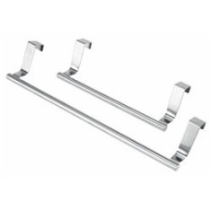 Set 2 suporturi prosoape bucătărie, pentru ușă, crom, argintiu, 24/36 cm