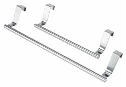 Set 2 suporturi prosoape bucătărie, pentru ușă, crom, argintiu, 24/36 cm foto