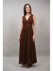 Rochie Ocazie Lunga Tul Asimetrica Avola XS-S Maro, Albastru Petrol, Verde, Violet, Fucsia - Vascoza Elastan