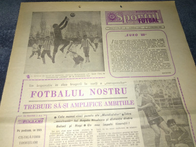 ZIARUL SPORTUL SUPLIMENT FOTBAL 14 FEBRUARIE 1986 foto