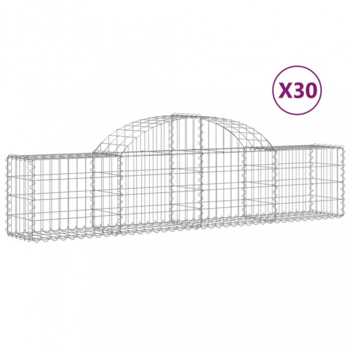 Cosuri gabion arcuite 30 buc, 200x30x40/60cm, fier galvanizat