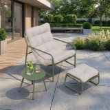 Set mobilier de gradina 3 piese Trerdfjoa verde deschis/gri